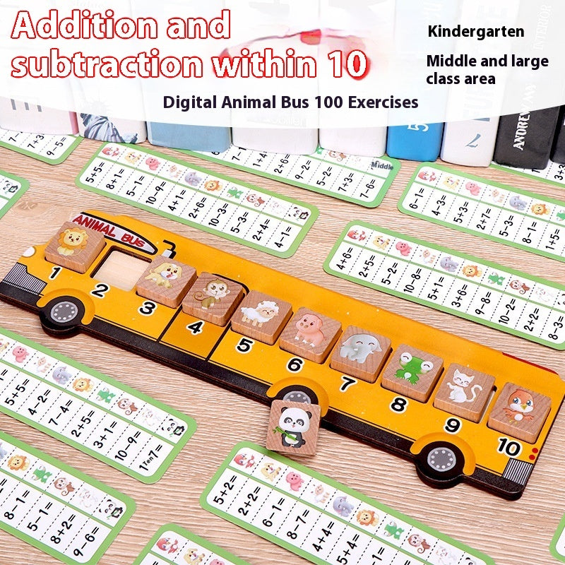 Animal Bus Platform Board Game Kindergarten Mathematics